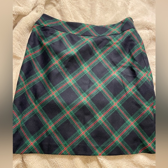 EUC Talbots Wool Blend Red and Green Plaid Skirt - Picture 1 of 4